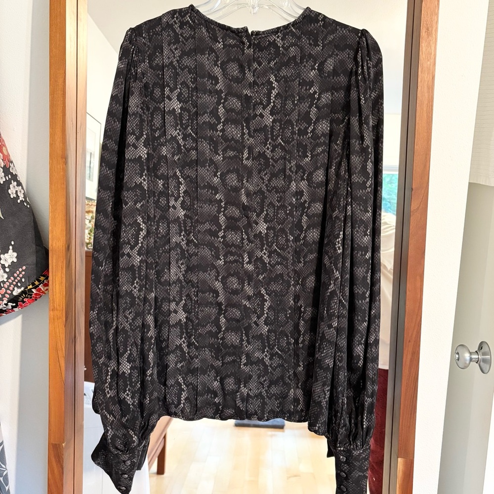 Anine Bing Python Print Long Sleeve Blouse - image 5